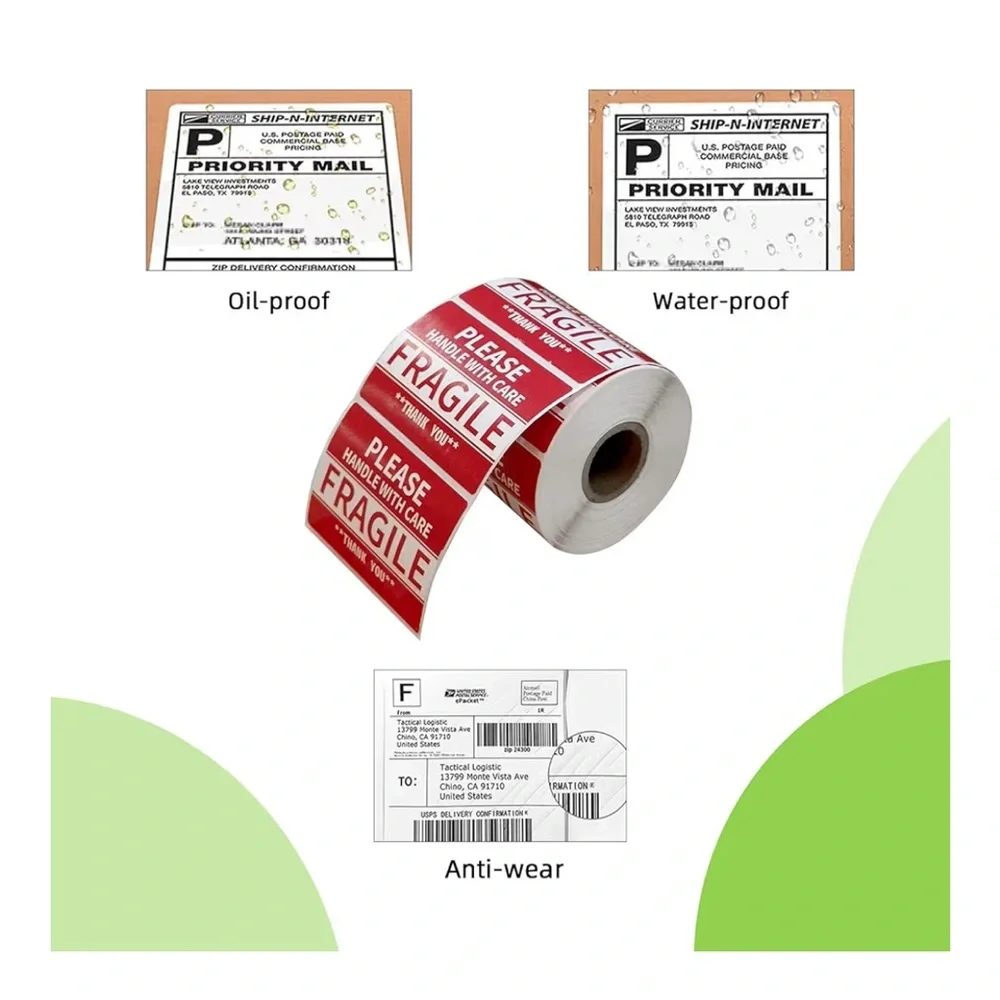 Buy It Now - Set of 40 2x3 in Red Fragile Handle With Care Labels